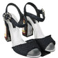 Dolce & Gabbana Elegant Black Ankle Strap Sandals with LED Lights