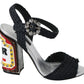 Dolce & Gabbana Elegant Black Ankle Strap Sandals with LED Lights