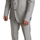 Dolce & Gabbana Elegant Slim Fit Gray Linen-Silk Suit