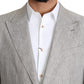 Dolce & Gabbana Elegant Slim Fit Gray Linen-Silk Suit