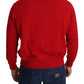 Billionaire Italian Couture Iconic Embroidered Red Wool Sweater