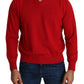 Billionaire Italian Couture Iconic Embroidered Red Wool Sweater