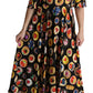 Dolce & Gabbana Chic Multicolor Maxi Desserts Print Dress