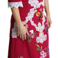 Dolce & Gabbana Floral Embroidered Sheath Midi Dress