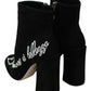 Dolce & Gabbana Embroidered Ankle Boots in Lambskin Suede