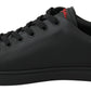 Dolce & Gabbana Elegant Leather Sneakers with Red Accents