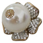 Dolce & Gabbana Floral Crystal-Pearl Clip-On Earrings