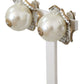 Dolce & Gabbana Floral Crystal-Pearl Clip-On Earrings