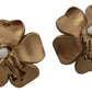 Dolce & Gabbana Floral Crystal-Pearl Clip-On Earrings