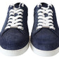 Jimmy Choo Chic Slip-On Blue Denim Suede Sneakers