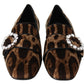 Dolce & Gabbana Leopard Print Crystal Embellished Loafers