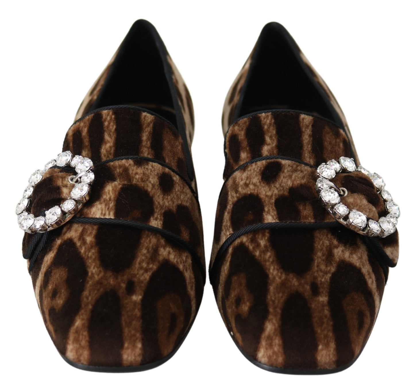 Dolce & Gabbana Leopard Print Crystal Embellished Loafers