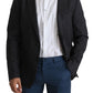 Dolce & Gabbana Elegant Gray Wool Silk Blend Slim Fit Blazer