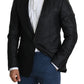 Dolce & Gabbana Elegant Black Jacquard Slim Fit Blazer