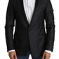 Dolce & Gabbana Elegant Black Jacquard Slim Fit Blazer