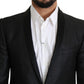 Dolce & Gabbana Elegant Black Jacquard Slim Fit Blazer