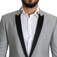 Dolce & Gabbana Elegant Silk Blend Light Gray Blazer