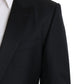 Dolce & Gabbana Elegant Black Virgin Wool Silk Blend Blazer