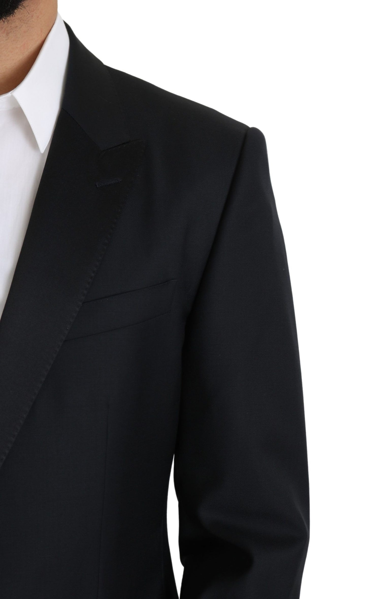 Dolce & Gabbana Elegant Black Virgin Wool Silk Blend Blazer