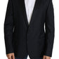 Dolce & Gabbana Elegant Black Virgin Wool Silk Blend Blazer