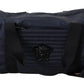 Versace Elegant Blue Nylon Travel Bag with Leather Details