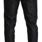 Dolce & Gabbana Elegant Metallic Black Dress Pants