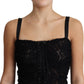 Dolce & Gabbana Elegant Black Lace Bustier Mini Dress