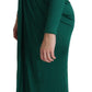 Dolce & Gabbana Emerald Elegance Bodycon Midi Dress