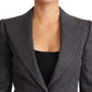 Dolce & Gabbana Elegant Gray Stretch Wool Blazer