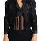 Dolce & Gabbana Black Lace Sheer Corset Organza Silk Jacket