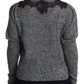 Dolce & Gabbana Elegant Grey Cashmere Lace-Trim Sweater