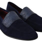 Dolce & Gabbana Elegant Blue Suede Leather Loafers