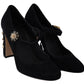 Dolce & Gabbana Elegant Black Suede Mary Janes Pumps