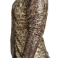 Dolce & Gabbana Sequined Turtleneck Full Zip Sweater in Brown