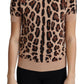 Dolce & Gabbana Elegant Leopard Print Wool Turtleneck Top