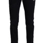 Dolce & Gabbana Elegant Skinny Black Jeans with Embroidery