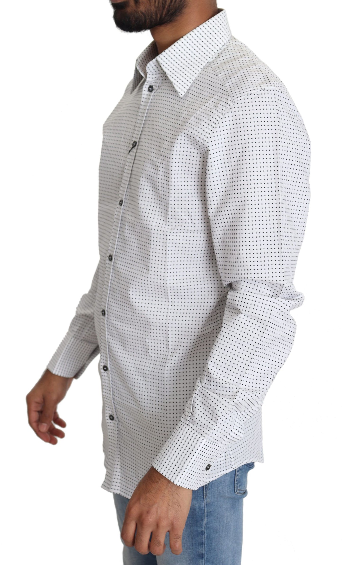 Dolce & Gabbana Elegant Slim Fit Polka Dot Dress Shirt