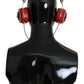Dolce & Gabbana FRENDS Leather Red Floral Crystal Headset Headphones