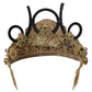 Dolce & Gabbana Stunning Crystal Diadem Tiara - Gold Multicolor