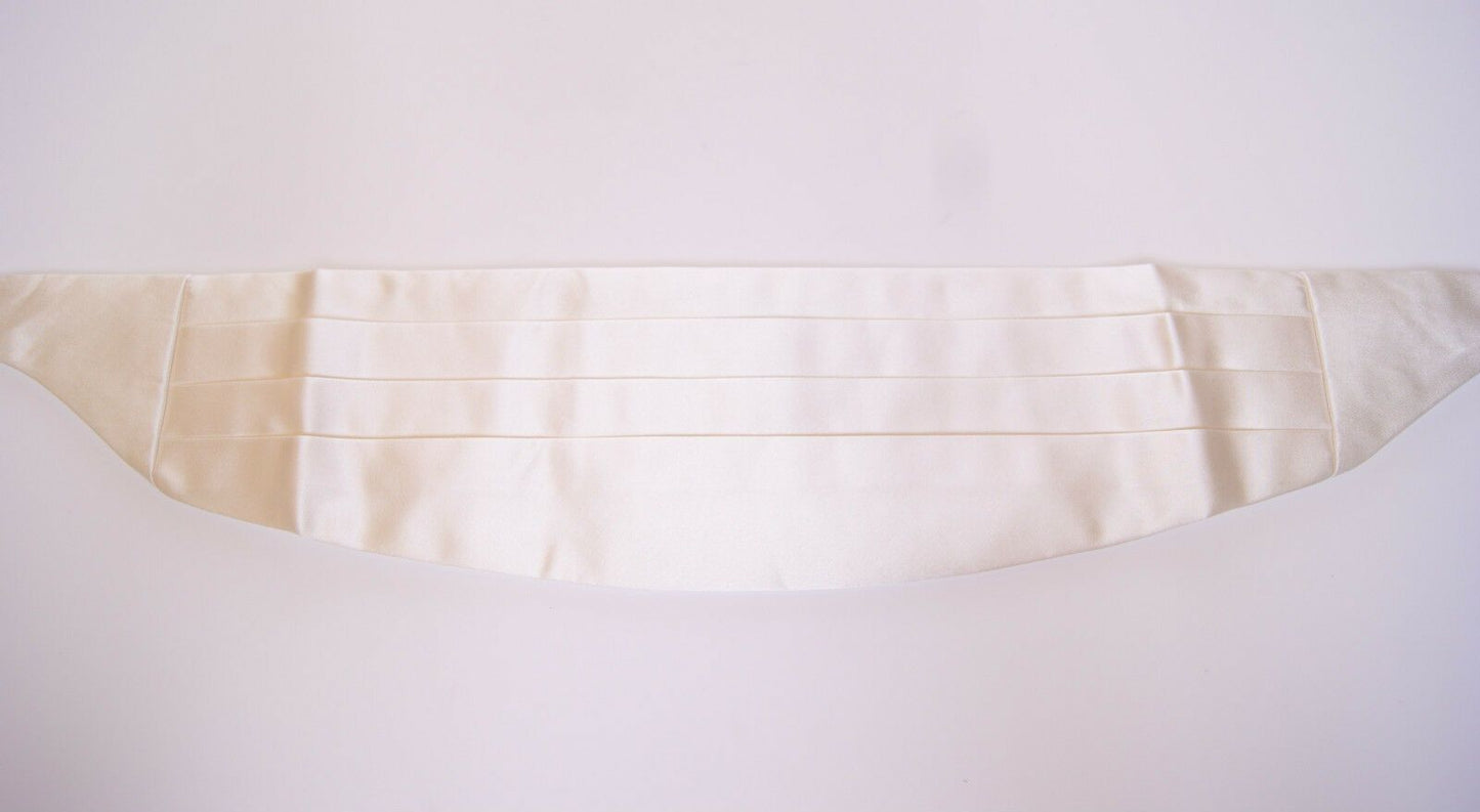 Dolce & Gabbana Elegant White Silk Cummerbund