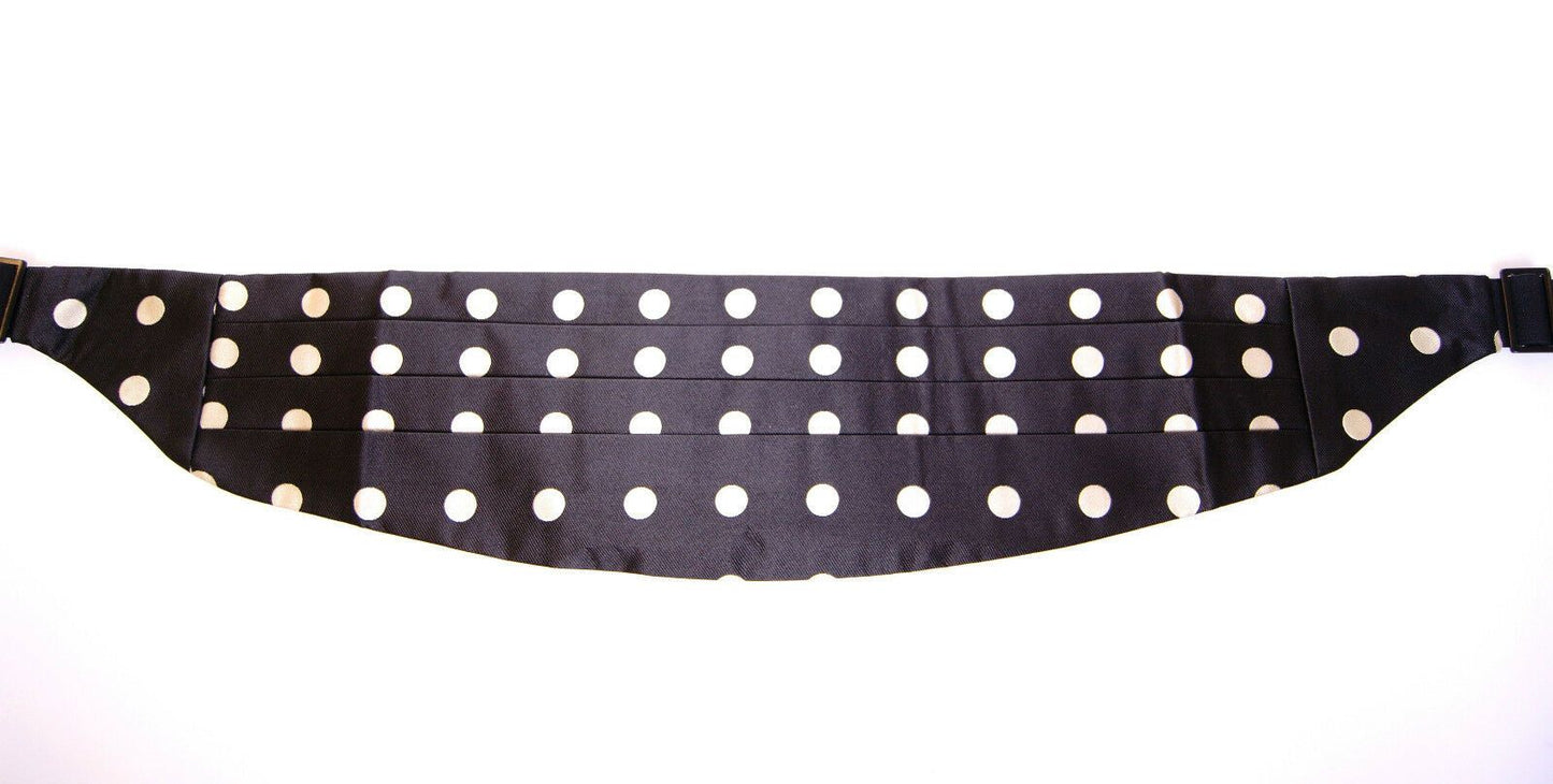 Dolce & Gabbana Elegant Silk Black Polka Dot Cummerbund