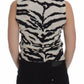 Dolce & Gabbana Zebra Print Cashmere Sleeveless Top