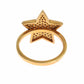 Nialaya Elegant Gold-Plated Sterling Silver Ring with CZ Crystals