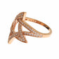 Nialaya Pink Gold Plated Silver CZ Crystal Ring