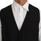 Dolce & Gabbana Elegant Black Formal Wool Blend Vest