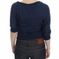 Exte Elegant Deep V-Neck Sweater in Blue