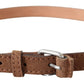 Ermanno Scervino Elegant Slim Leather Waist Belt in Brown