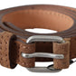 Ermanno Scervino Elegant Slim Leather Waist Belt in Brown