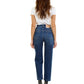 Love Moschino Chic Blue Denim with Signature White Patch