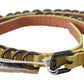 John Galliano Yellow Leather Luxury Slim Buckle Fancy Belt